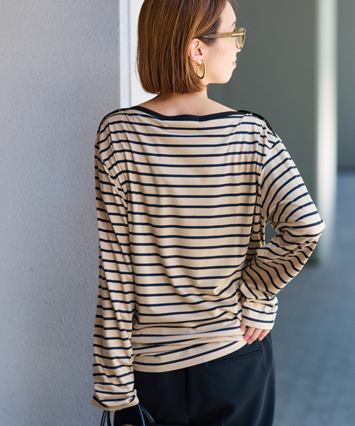 FRAMeWORK（フレームワーク） tシャツ ショルダースナップボーダーTee