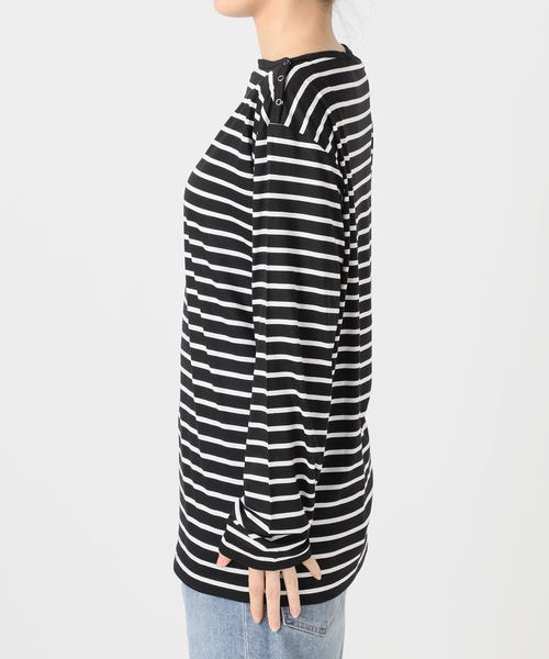 FRAMeWORK（フレームワーク） tシャツ ショルダースナップボーダーTee