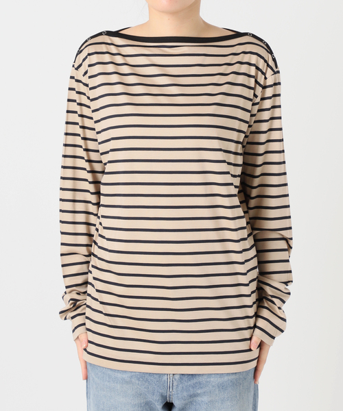 FRAMeWORK（フレームワーク） tシャツ ショルダースナップボーダーTee