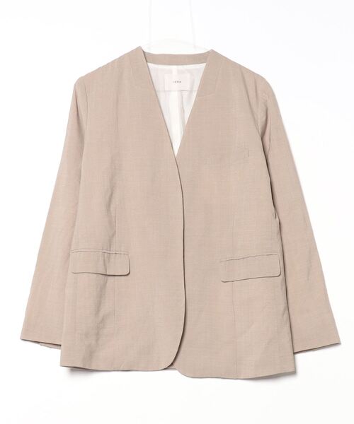 IÉNA ノーカラージャケット IENA（イエナ） ノーカラージャケット 38 ブラウン レディース