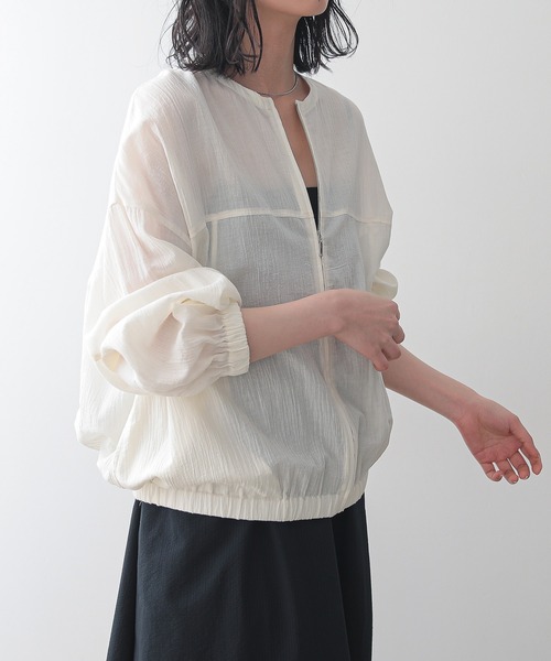 「for/c」 ジップアップブルゾン M チャコールグレー レディース_画像9