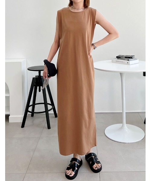 「Re:EDIT」 ノースリーブワンピース LARGE ブラック レディース_画像7