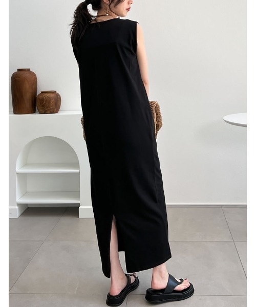 「Re:EDIT」 ノースリーブワンピース LARGE ブラック レディース_画像9