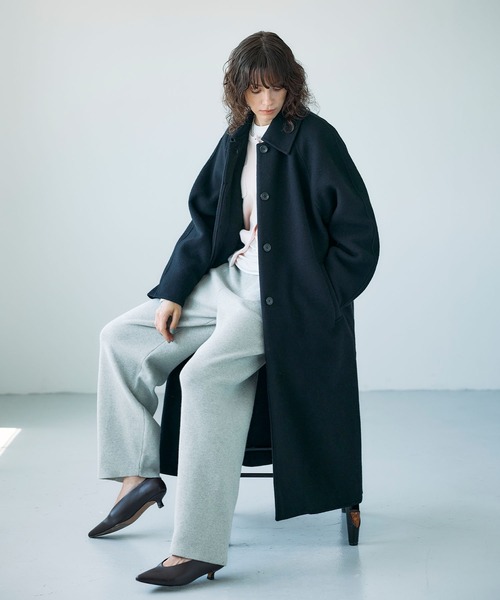 N.O.R.C ステンカラーコート コート ウールメルトンステンカラーリバー