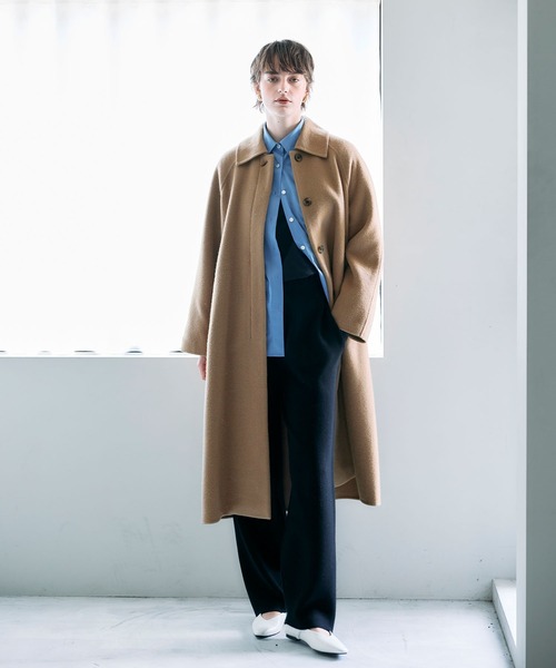 N.O.R.C ステンカラーコート コート ウールメルトンステンカラーリバー