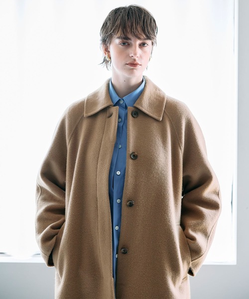 N.O.R.C ステンカラーコート コート ウールメルトンステンカラーリバー