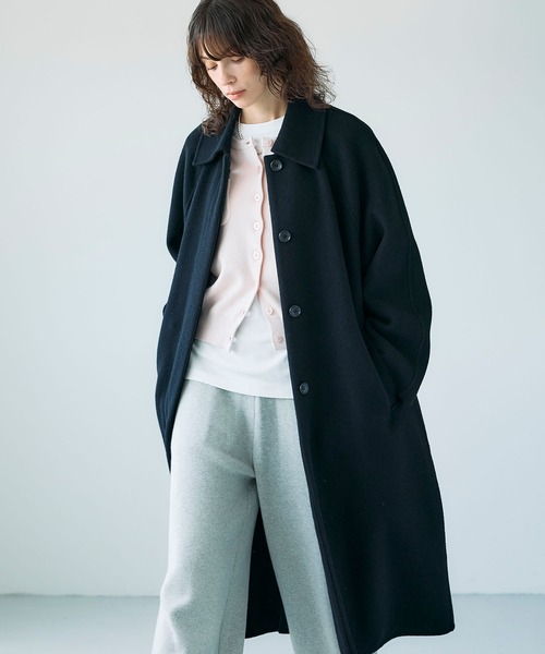 N.O.R.C ステンカラーコート コート ウールメルトンステンカラーリバー