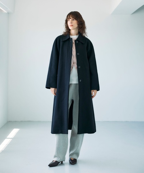 N.O.R.C ステンカラーコート コート ウールメルトンステンカラーリバー