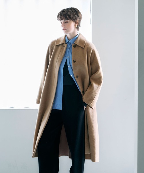 N.O.R.C ステンカラーコート コート ウールメルトンステンカラーリバー