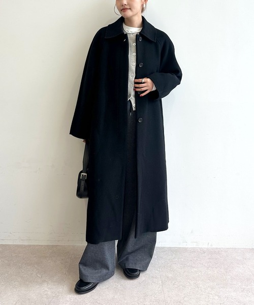 N.O.R.C ステンカラーコート コート ウールメルトンステンカラーリバー