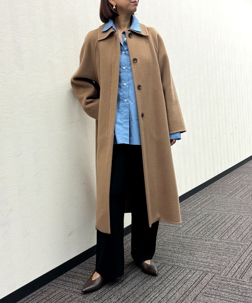 N.O.R.C ステンカラーコート コート ウールメルトンステンカラーリバー