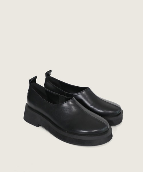 hiamu ローファー ラウンドトゥプラットフォームローファー/2025 AW