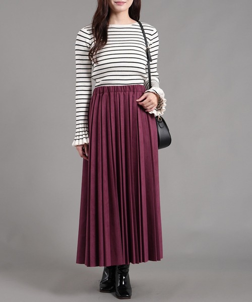 スカート NOHRA PLEATS SKIRT 洗える】ノルディス2wayジョーゼット プリーツ スカート （ミニ・ひざ