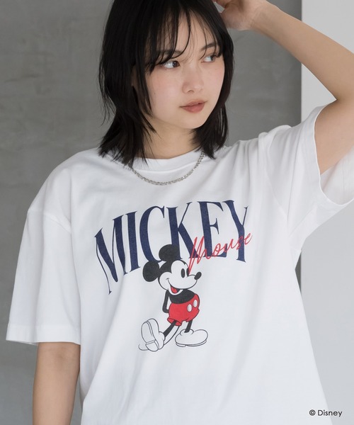 「GOOD ROCK SPEED」 半袖Tシャツ「Disneyコラボ」 F ホワイト レディース_画像2