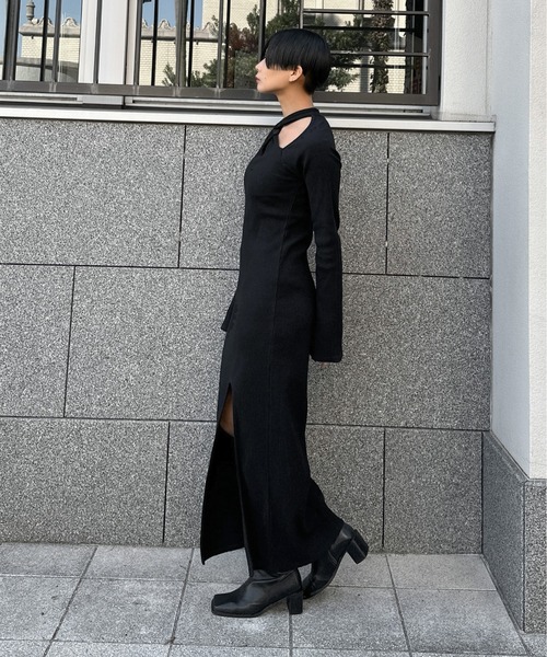 LVEU.（ラブユ） ワンピース 「LVEU.」クロスデザインリブワンピース