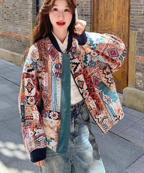 ALMO コート アウター 「portulaca」民族風ジャケット レディース