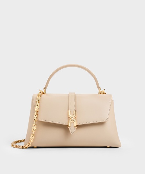 CHARLES ＆ KEITH ハンドバッグ Adalyn アダリン メタリックバックル