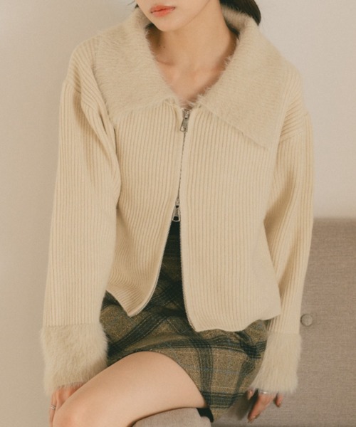 VANNIE U（ヴァニーユー） カーディガン ダブルジップファー
