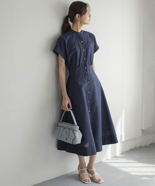 「組曲」 半袖ワンピース 3 ネイビー レディース_画像6