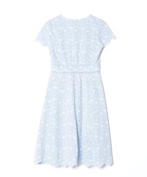 「LAISSE PASSE」 刺繍半袖ワンピース 36 ブルー レディースの画像2