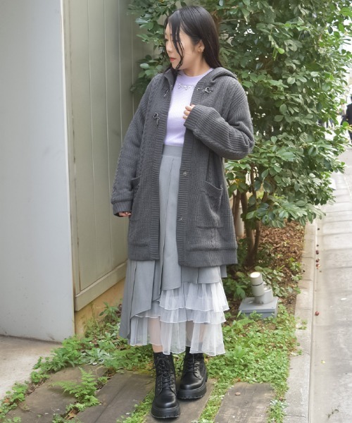 axes femme（アクシーズ ファム） カーディガン 裏ボアニットコーディ