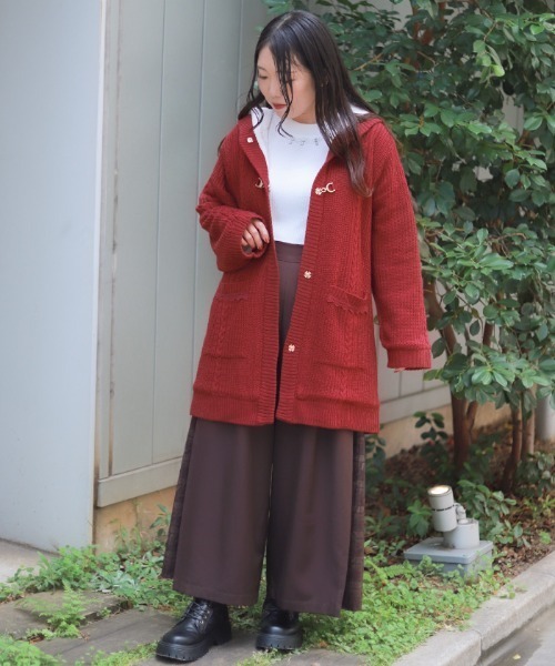 axes femme（アクシーズ ファム） カーディガン 裏ボアニットコーディ