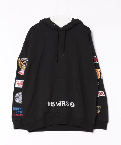 ANTIBAL パーカー ワッペン風刺繍プルパーカー フーデッドプルオーバー