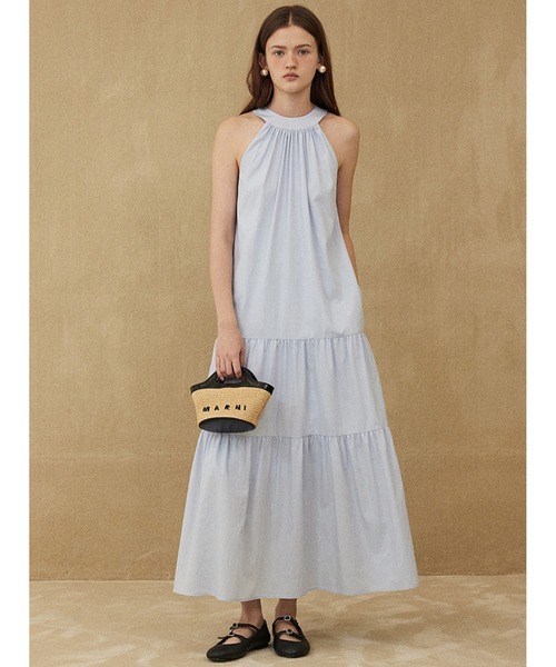 Fano Studios」 ノースリーブワンピース M ライトブルー レディース