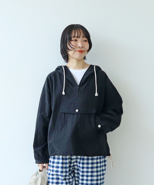 コート アウター ナイロンアノラックプルオーバー レディース_2