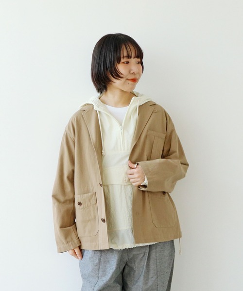 コート アウター ナイロンアノラックプルオーバー レディース_12