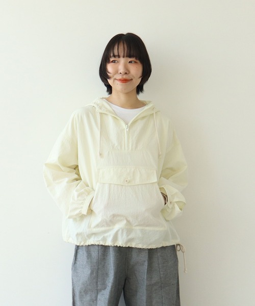コート アウター ナイロンアノラックプルオーバー レディース_4