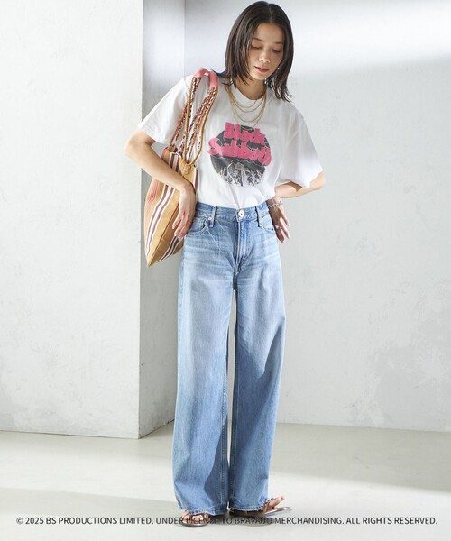 「GOOD ROCK SPEED」 半袖Tシャツ ONE SIZE ライトグレー レディース_画像4