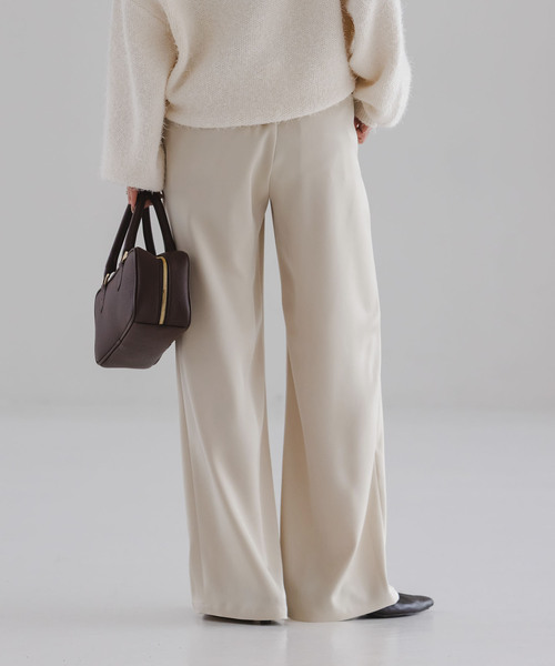 NOBLE ブラウス パンツ セット NOBLE（ノーブル） スラックス パンツ 「セットアップ対応」ルナサテン