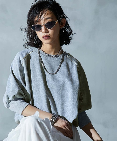 「GEVS.」 「SMILELAND」半袖カットソー LL ネイビー レディース_画像4