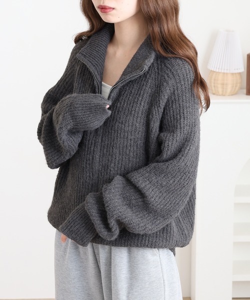 FUNALIVE（ファンアライブ） カーディガン ハイネック ジップアップ