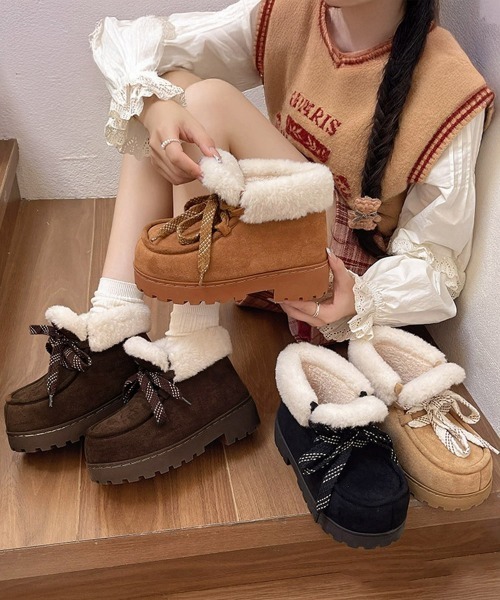 miniministore（ミニミニストア） ブーツ 厚底ムートンブーツもこもこ