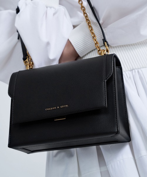 「CHARLES & KEITH」 ショルダーバッグ S ブラック レディース_画像2