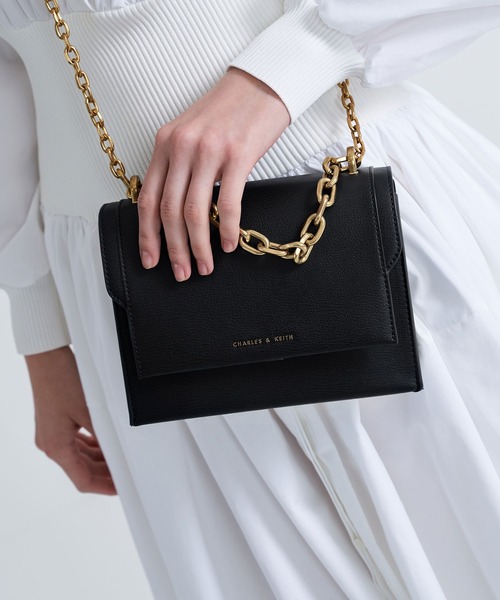 「CHARLES & KEITH」 ショルダーバッグ S ブラック レディース_画像4