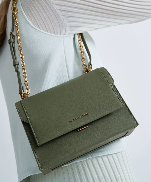 「CHARLES & KEITH」 ショルダーバッグ S ブラック レディース_画像9