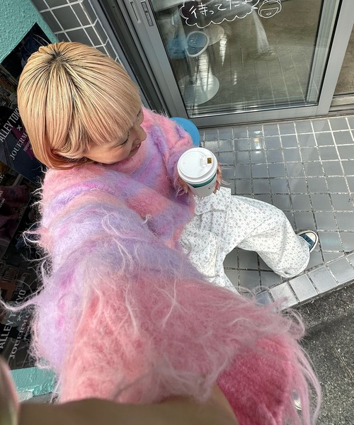 Alley Tokyo ニット セーター ふっさふさシャギーボーダーニット