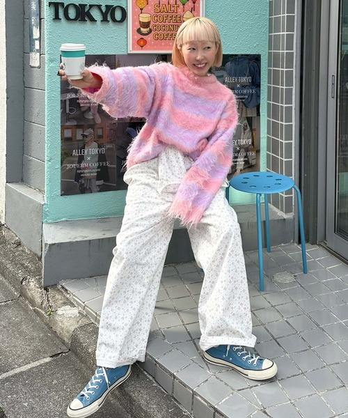Alley Tokyo ニット セーター ふっさふさシャギーボーダーニット