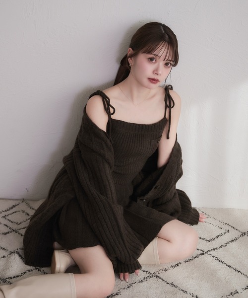 セットアップ knit cami skirt set / ニットキャミスカートセット レディース_17