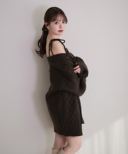 セットアップ knit cami skirt set / ニットキャミスカートセット レディース_16