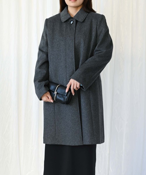 ＆HALF ステンカラーコート コート カシミアウールコート（90cm丈