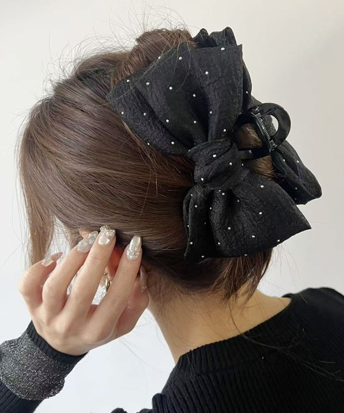 Port（ポート） ヘアクリップ 「 」 ブラックシリーズ ビッグ リボン
