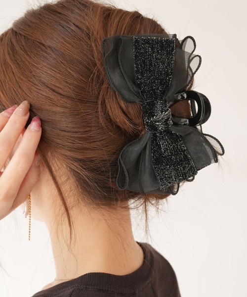 Port（ポート） ヘアクリップ 「 」 ブラックシリーズ ビッグ リボン