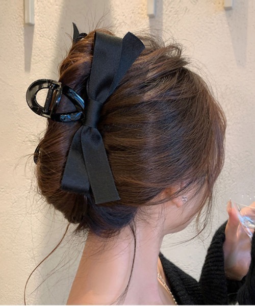 Port（ポート） ヘアクリップ 「 」 ブラックシリーズ ビッグ リボン