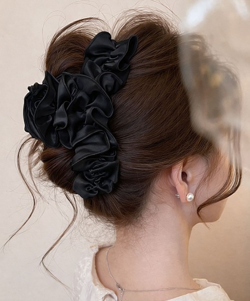 Port（ポート） ヘアクリップ 「 」 ブラックシリーズ ビッグ リボン