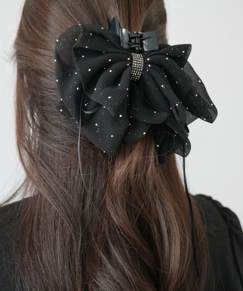 ブラック ヘアクリップ Port（ポート） ヘアクリップ 「 」 ブラックシリーズ ビッグ リボン