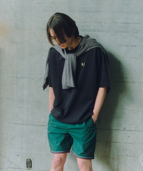 tシャツ 「FRED PERRY/フレッドペリー」 別注 ワンポイントロゴ刺繍 ポンチドローコードTシャツ「追加」 レディース メンズの画像